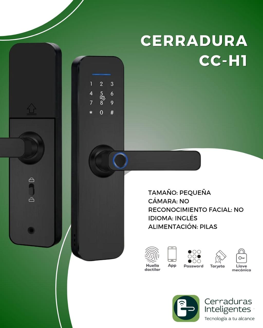 Cerradura Inteligente H1 pequeña con múltiples formas de acceso y desbloqueo remoto