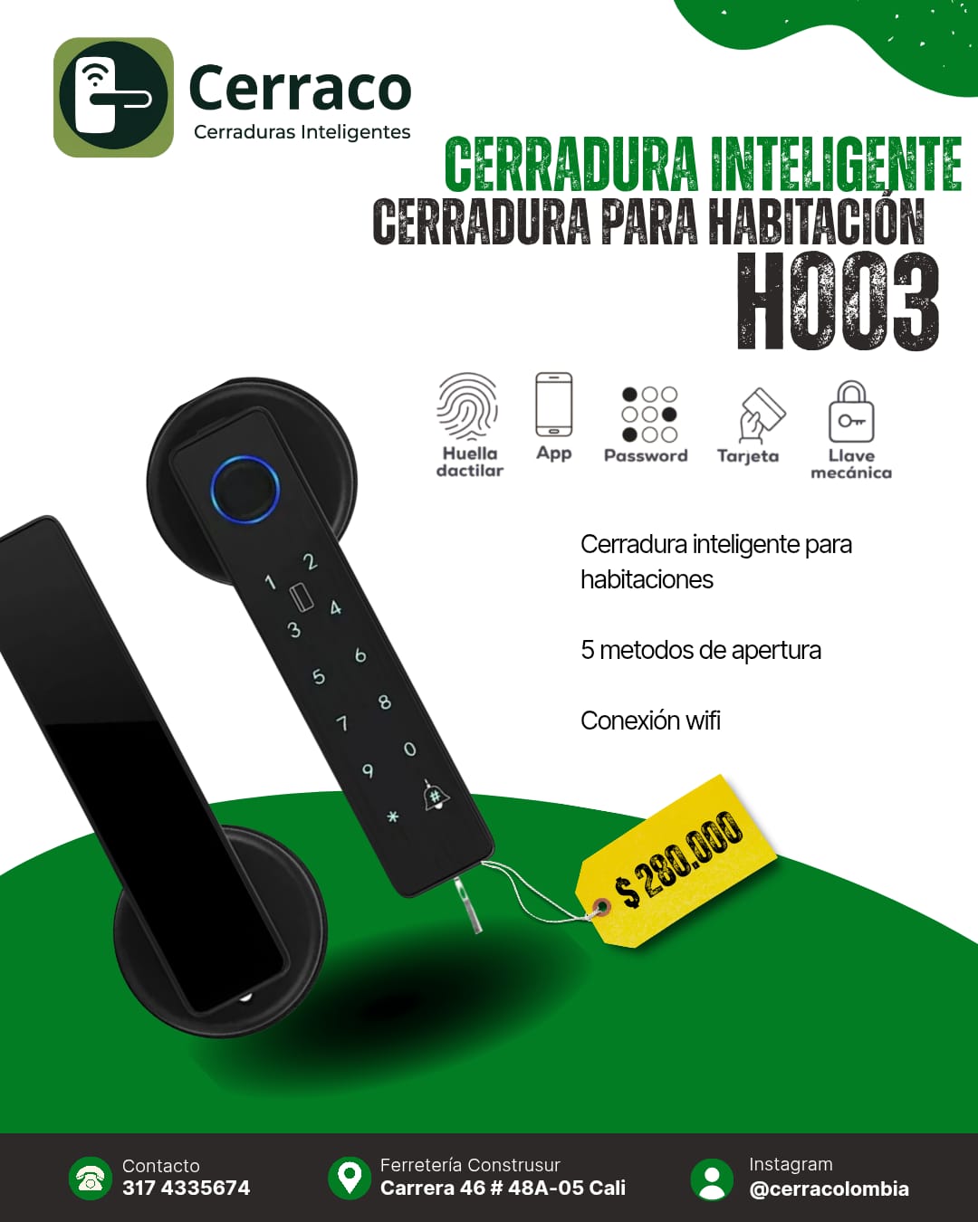 Cerradura Inteligente H003 – Interiores